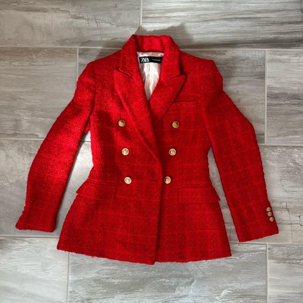 Unworn. Red Blazer, as seen on Kate Middleton. Size XS.